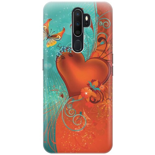 фото Cиликоновый чехол на oppo a5 2020 / оппо а5 2020 с принтом "сердце и бабочка" gosso