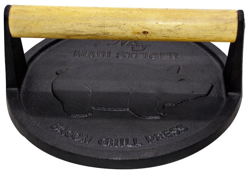 Пресс для гриля Mallony PRESSA чугунный 18 см круглый с деревянной ручкой, диаметр 18 см