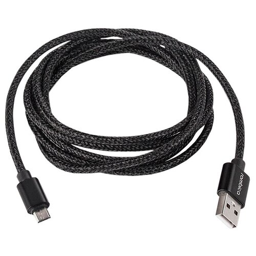 Кабель Rombica Digital USB - microUSB (AB-04), 2 м, черный кабель rombica digital ab 04 1