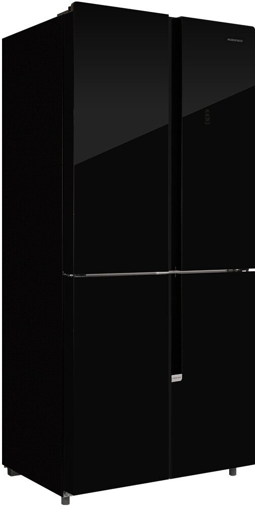 Холодильник NORDFROST RFQ 510 NFGB inverter, Cross Door, 470 л, черное мерцающее стекло - фотография № 1