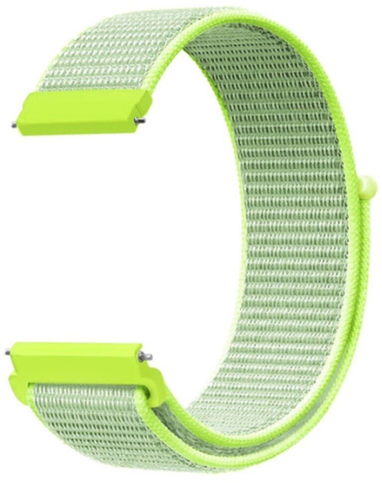 Ремешок для смарт-часов, фитнес-браслета универсальный 22 мм нейлоновый тканевый браслет Xiaomi Samsung Huawei Honor, салатовый светло зеленый