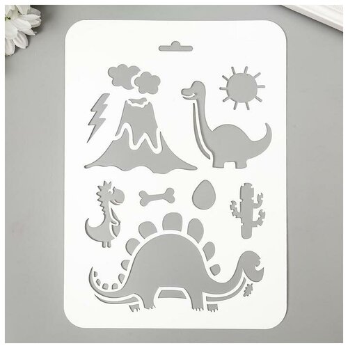 Трафарет пластик Динозаврики 16х22 см 497₽