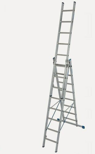 Изображение товара Универсальная трехсекционная лестница KRAUSE STABILO, 4 функции, 24 (3х8) ступени, высота 4-6 м, партномер 133748