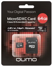 Qumo Карта памяти Micro SecureDigital 64Gb QM64GMICSDXC10U1