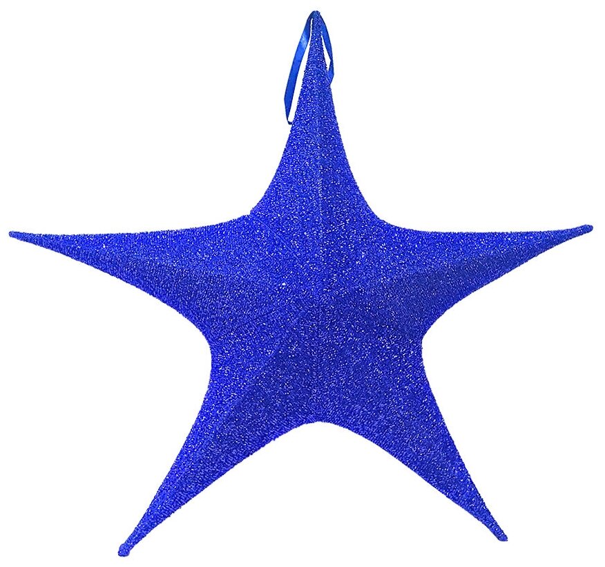 Звезда из ткани с блестками, 80 см, синий