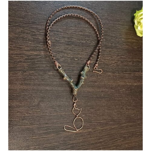 фото Авторская медная подвеска кот медная мастерская galatea