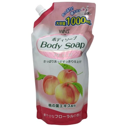 Крем-мыло для тела Wins Body Soap Peach с богатым ароматом персика в мягкой упаковке, NIHON 400 мл