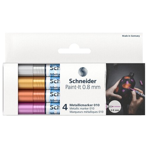 Набор маркеров для декорирования Schneider Paint-It 010 (0.8мм, 4 цвета, металлик) 4шт. (ML01011501)