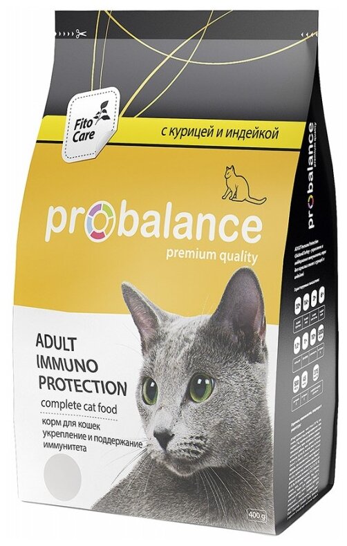 Probalance Сухой корм для кошек укрепление и поддержание иммунитета с курицей и индейкой 32 PB 652 0,4 кг 54840 (2 шт) - фотография № 2