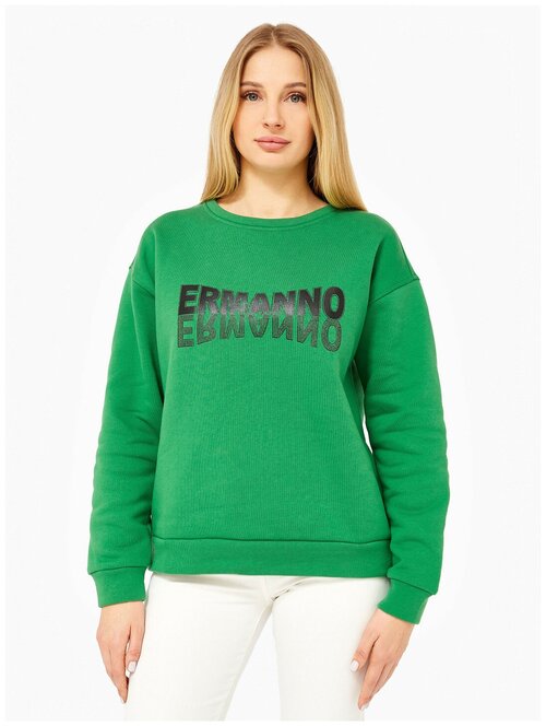 Свитшот Ermanno Firenze, размер 40, зеленый