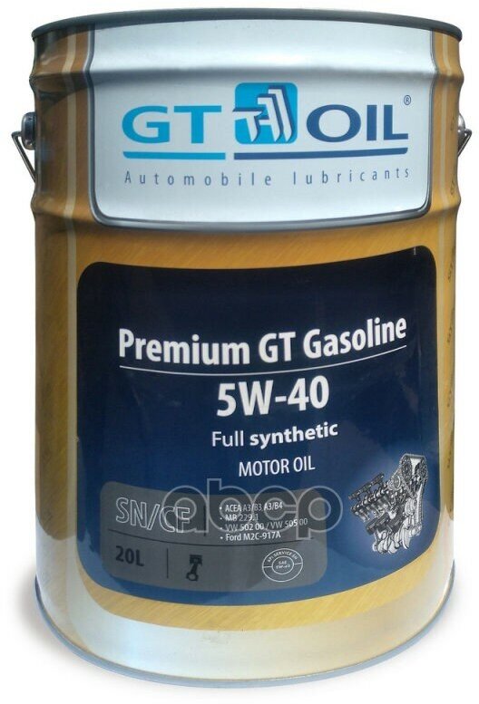 GT OIL Premium Gt Gasoline, Sae 5W-40, Api Sn/Cf, 20Л