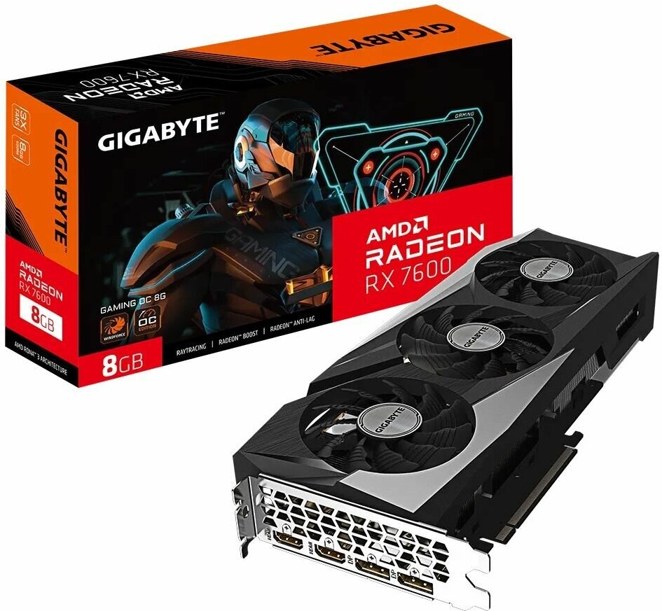 Видеокарта Gigabyte RX7600 GAMING OC 8GB