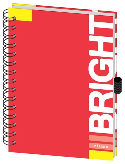 Бизнес-тетрадь Bright, А5,120л, 148х205, клетка, красный, 0014