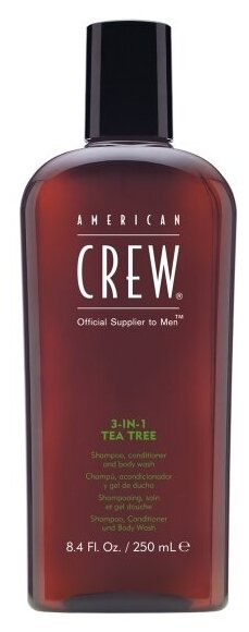 Гель для душа, шампунь и кондиционер American Crew 3-in-1 Tea Tree, 250 мл, 250 г