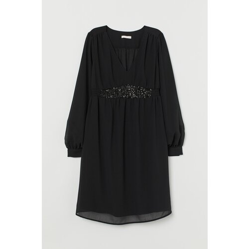 фото Платье h&m, свободный силуэт, подкладка, размер xs, черный