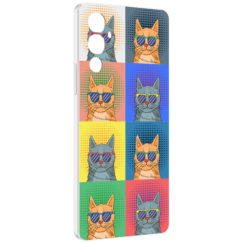 Чехол MyPads разноцветные-коты для Tecno Pova 4 задняя-панель-накладка-бампер чехол mypads разноцветные коты для tecno pova neo 2 задняя панель накладка бампер