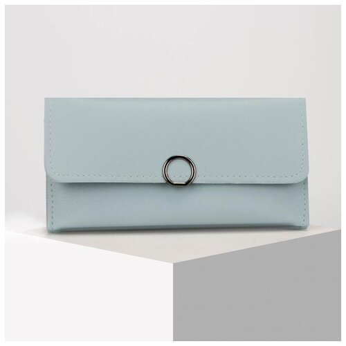 фото Кошелёк женский, 2 отдела на клапане, цвет голубой сима-ленд