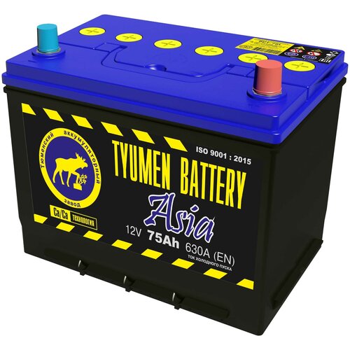 Аккумулятор автомобильный TYUMEN BATTERY ASIA 75 А/ч 630 А обр. пол. Азия авто (266х172х220) с бортиком