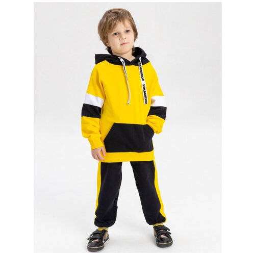 Комплект одежды КотМарКот, повседневный стиль, размер 116, желтый, черный