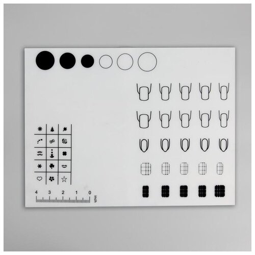 фото Коврик для дизайна ногтей 40*30*0,1см силикон пакет наклейка qf 1670711 queen fair