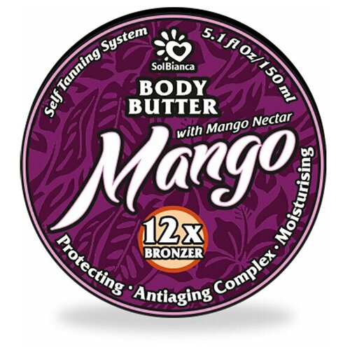 SolBianca масло для автозагара твердое Mango body butter , 150 мл