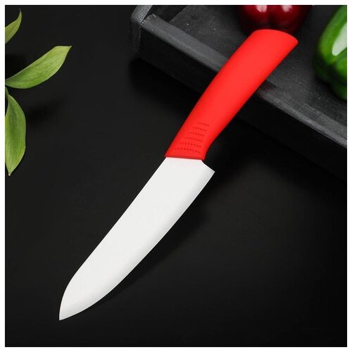 фото Нож керамический "симпл" лезвие 15 см, ручка soft touch, цвет красный 5386362 сима-ленд