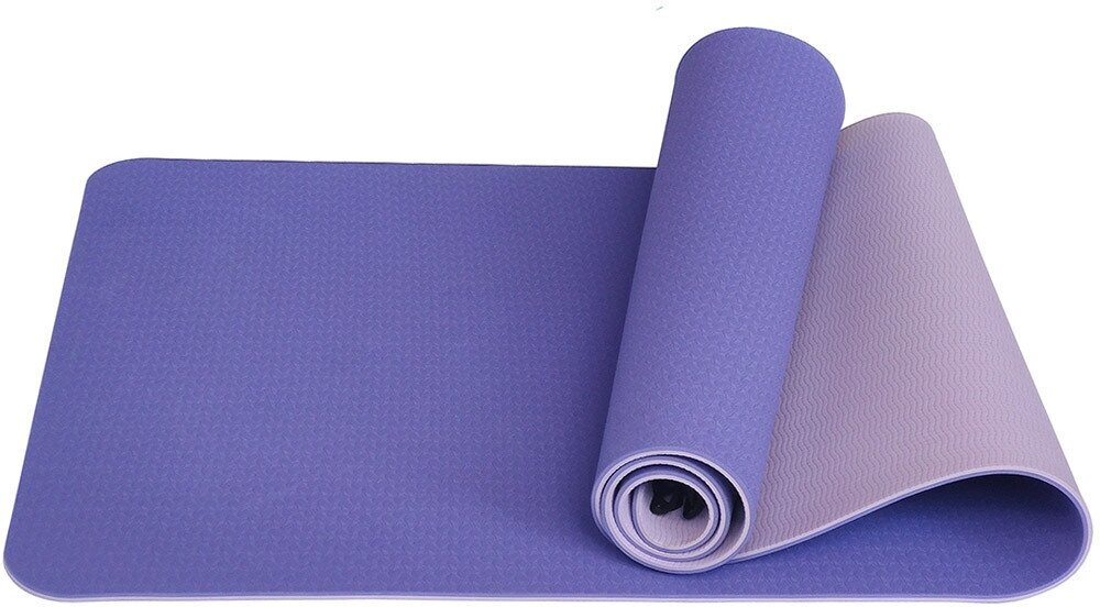 фото Коврик для фитнеса и йоги нескользящий гимнастический, непромокаемый ковер для спорта, растяжки и тренировок на улице и дома, легкий тренировочный tpe yoga mat для отдыха, медитаций и упражнений