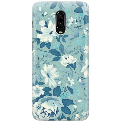 фото Re:pa накладка transparent для oneplus 6t с принтом "цветы на голубом"