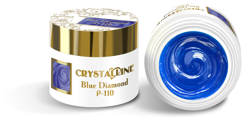 Хрустальный гель-пластилин для лепки на ногтях, гель для дизайна, цвет прозрачный синий P-110 Blue Diamond, 5 мл.