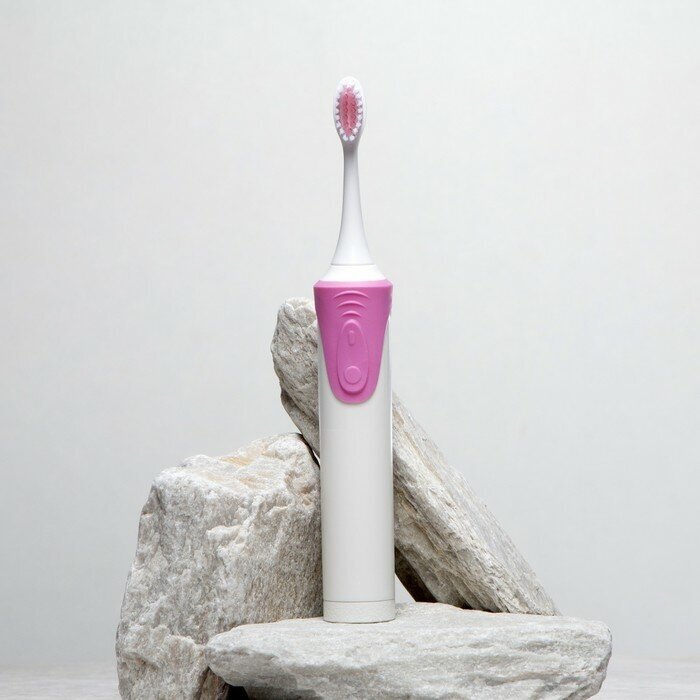 Электрическая зубная щётка Luazon LP-009, вибрационная, 8500 дв/мин, 4 насадки, 2хАА, розовая (1шт.)