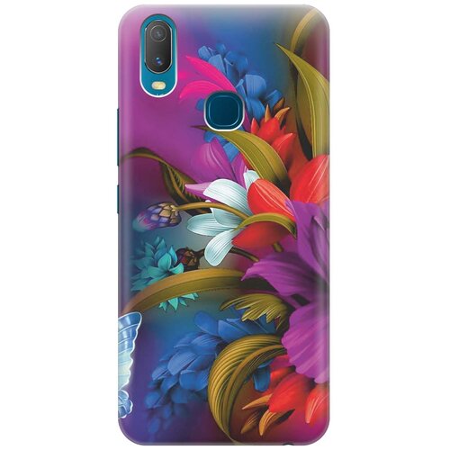 фото Cиликоновый чехол на vivo y11 / виво у11 с принтом "фантастические цветы" gosso