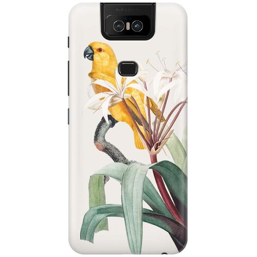 фото Re:pa накладка transparent для asus zenfone 6 zs630kl с принтом "желтый попугай"