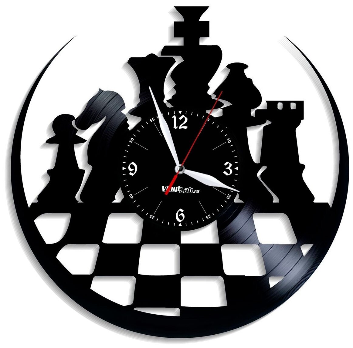 Часы из виниловой пластинки (c) VinylLab Шахматы