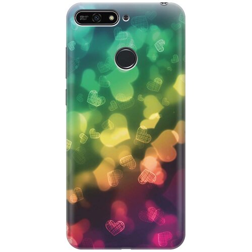 фото Re:paчехол - накладка artcolor для huawei y6 prime (2018) / honor 7c / honor 7a pro с принтом "сердечки"