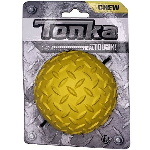 Игрушка для собак Tonka Мяч рифленый, желтый 8,9 см
