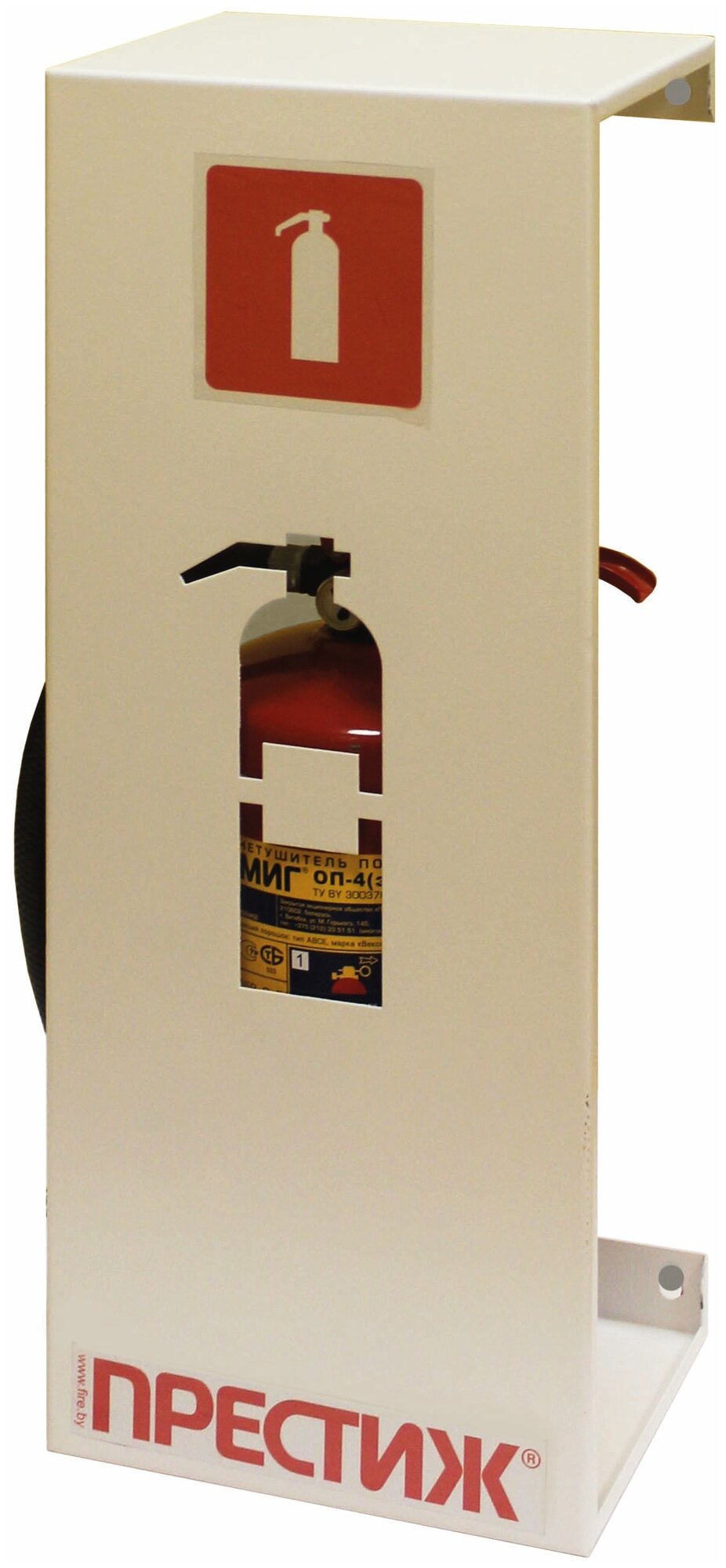 фото Настенная декоративная подставка для огнетушителя - цвет белый