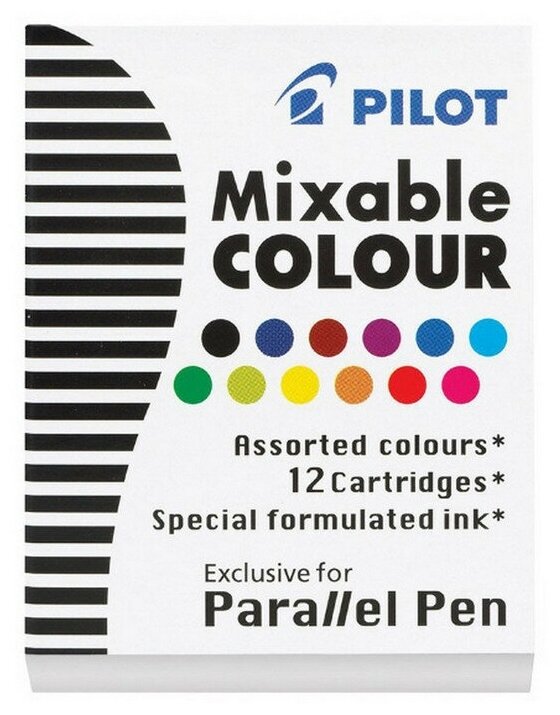 Чернильный картридж Pilot Parallel Pen 12 цветов (12 штук в уп) 1006828