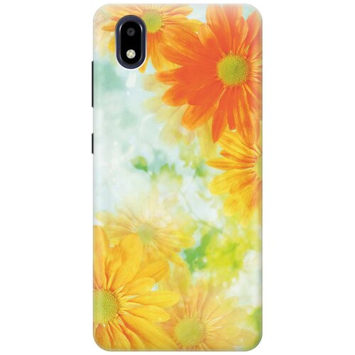 фото Ультратонкий силиконовый чехол-накладка для zte blade a3 2020 с принтом "оранжевые цветы" gosso