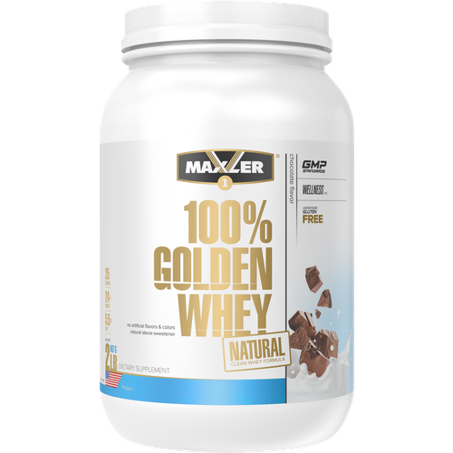 Натуральный протеин сывороточный Maxler 100% Golden Whey NATURAL 5 lb (907 гр.), без искусственных ароматизаторов и красителей, Клубника