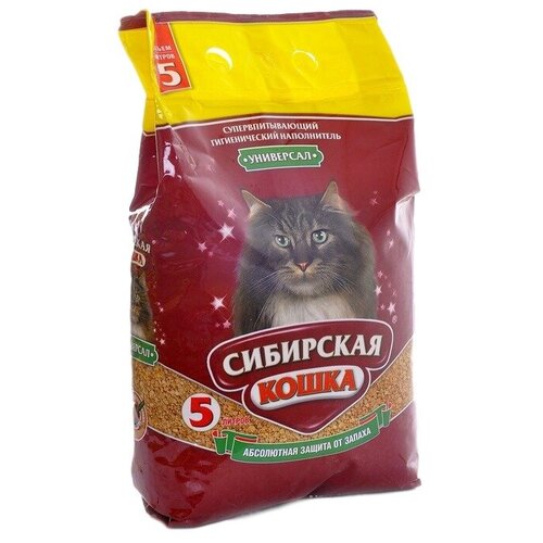 Сибирская Кошка Универсал впитывающий наполнитель для кошек 5л