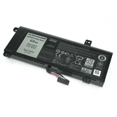 Аккумуляторная батарея для ноутбука Dell Alienware 14 11.1V 69Wh G05YJ аккумулятор g05yj для ноутбука dell alienware 14 11 1v 69wh 6200mah черный