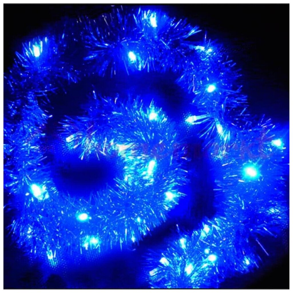 Светодиодная гирлянда Мишура 80 синих LED ламп 2 м, SNOWHOUSE LD080B-5-BTS