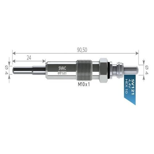 Свеча накаливания RENAULTMEGANE III (BZ0/1): 1.9 dCMEGANE CC (EZ0/1): 1.9 dCiSCENIC III (JZ0/1): (Производитель: SVAC SV121)