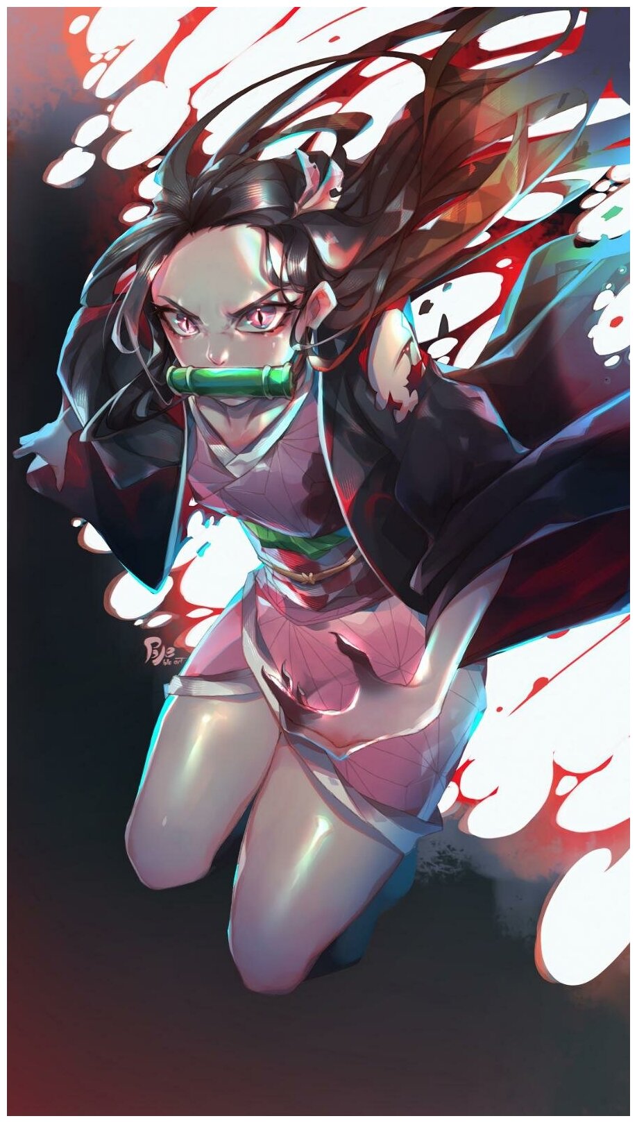 Постер / Плакат / Картина Клинок, рассекающий демонов. Демон Назуко 40х50 см в раме
