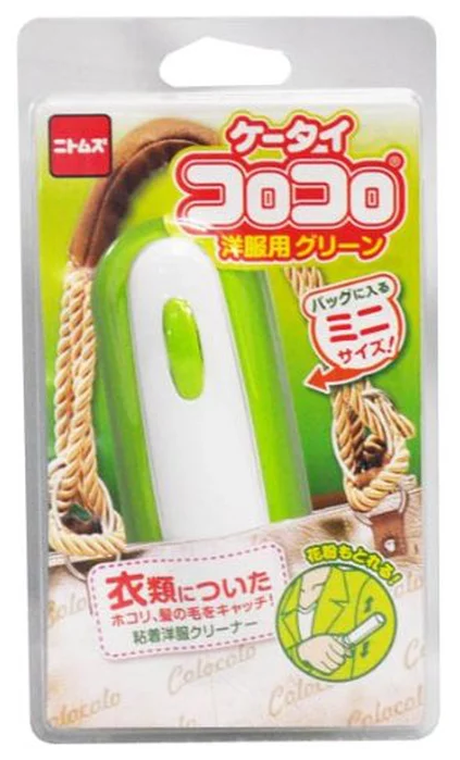 Портативный липкий валик Japan Premium Pet для сбора шерсти домашних животных с одежды. Зеленый