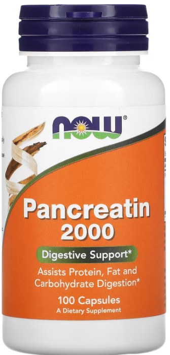 NOW FOODS Pancreatin 2000 (Панкреатин) 10x - 200 мг 100 капсул (Now Foods)