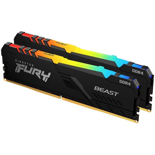 Модуль памяти Kingston FURY Beast Black 32Gb RGB DDR 4 DIMM PC25600, 3200Mhz (Kit of 2)