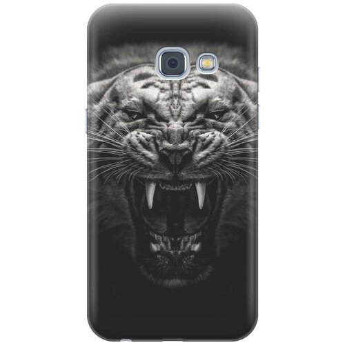 фото Cиликоновый чехол на samsung galaxy a3 (2017) / самсунг а3 2017 с принтом "оскал тигра" gosso