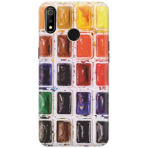 фото Cиликоновый чехол на realme 3 / рилми 3 с принтом "палитра красок" gosso