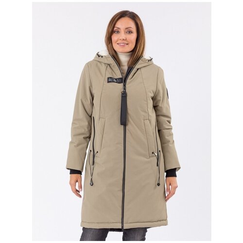 NortFolk /Куртка Парка женская зимняя с капюшоном удлиненная / Пальто женское зимнее цвет красныйразмер 46